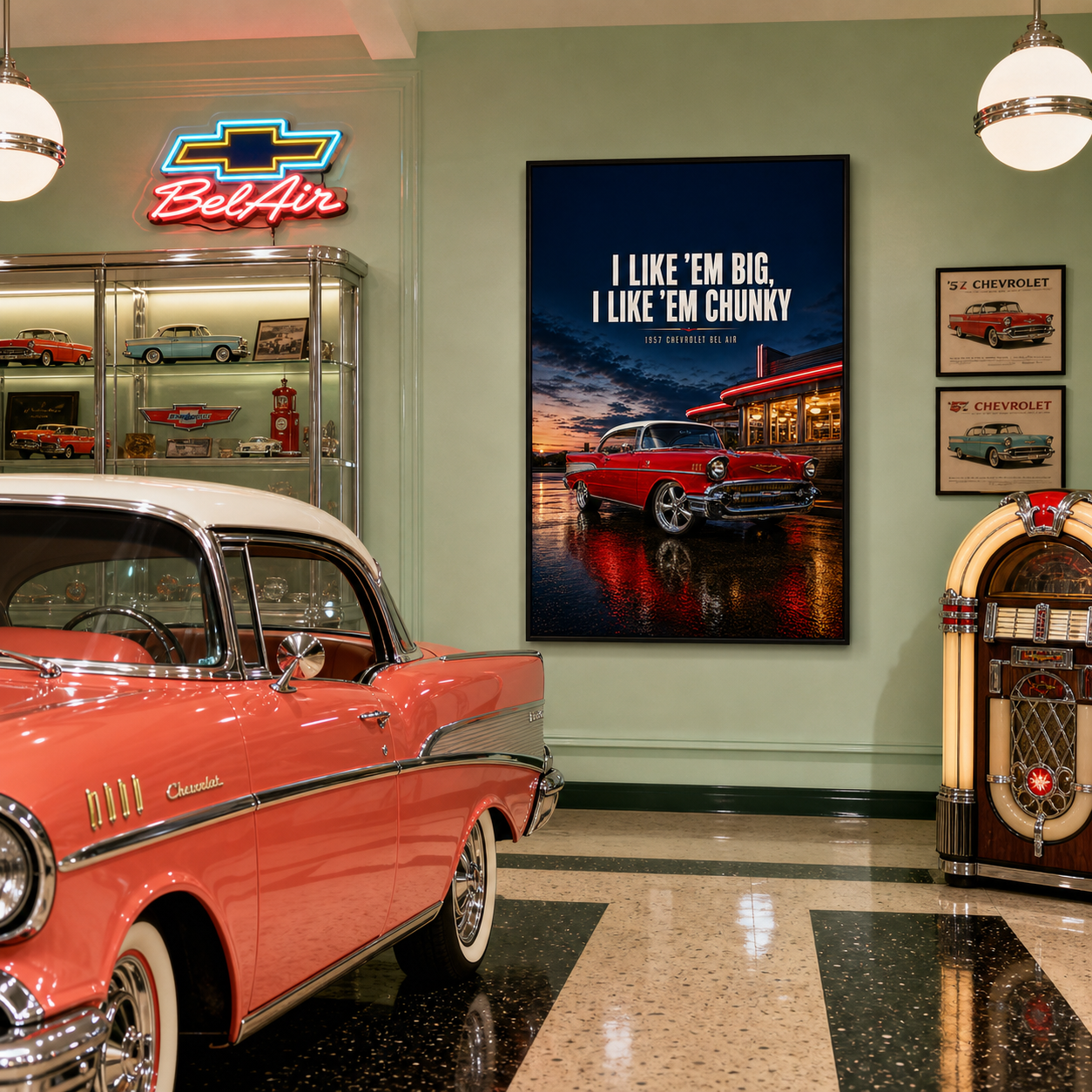1957 chevrolet bel air i like em big black frame 1957 chevrolet bel air i like em big black frame