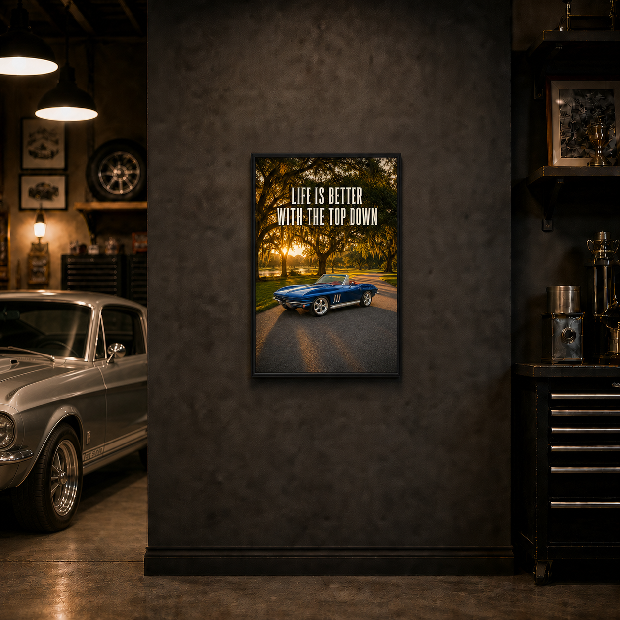 1965 corvette life is better black frame 1965 corvette life is better black frame