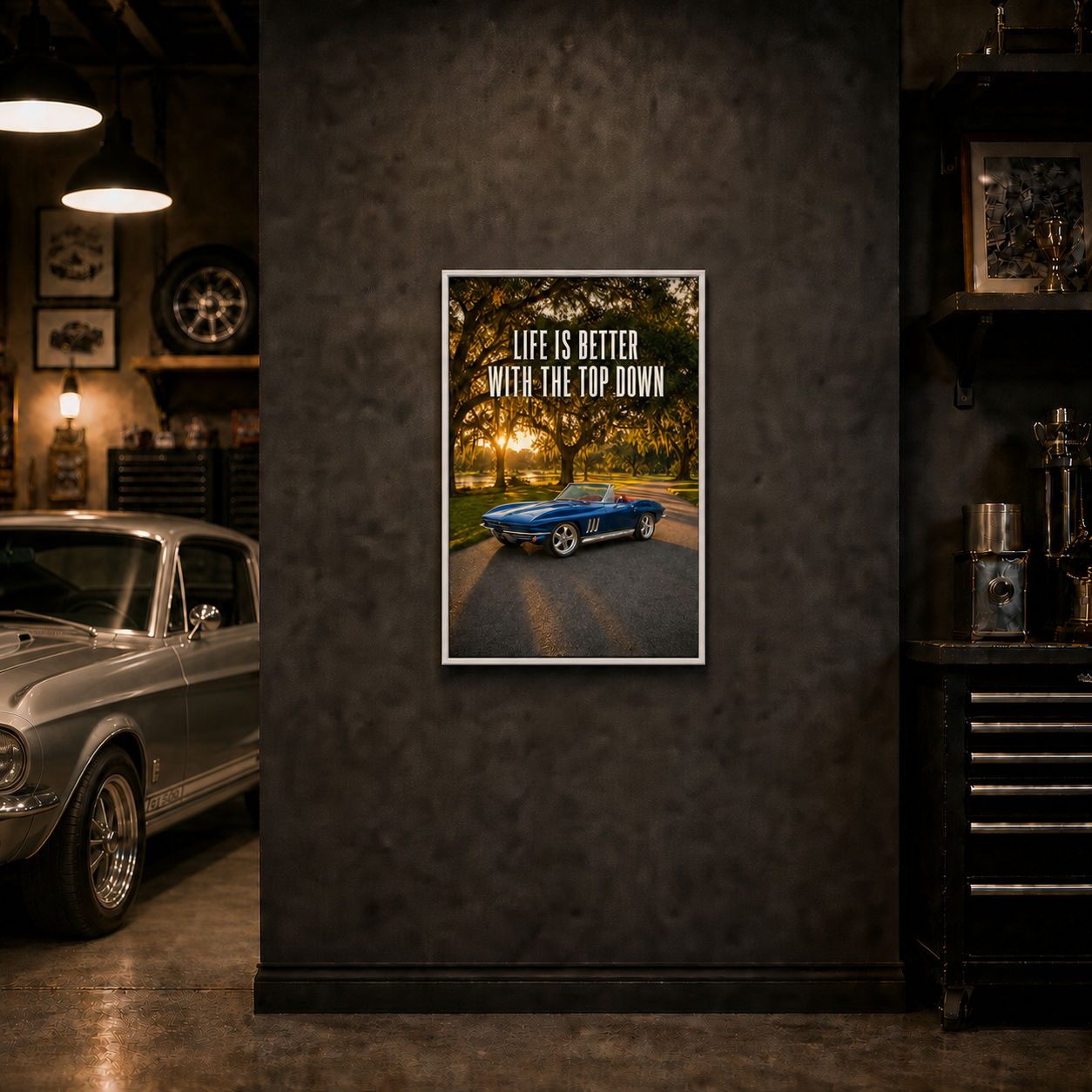 1965 corvette life is better white frame 1965 corvette life is better white frame