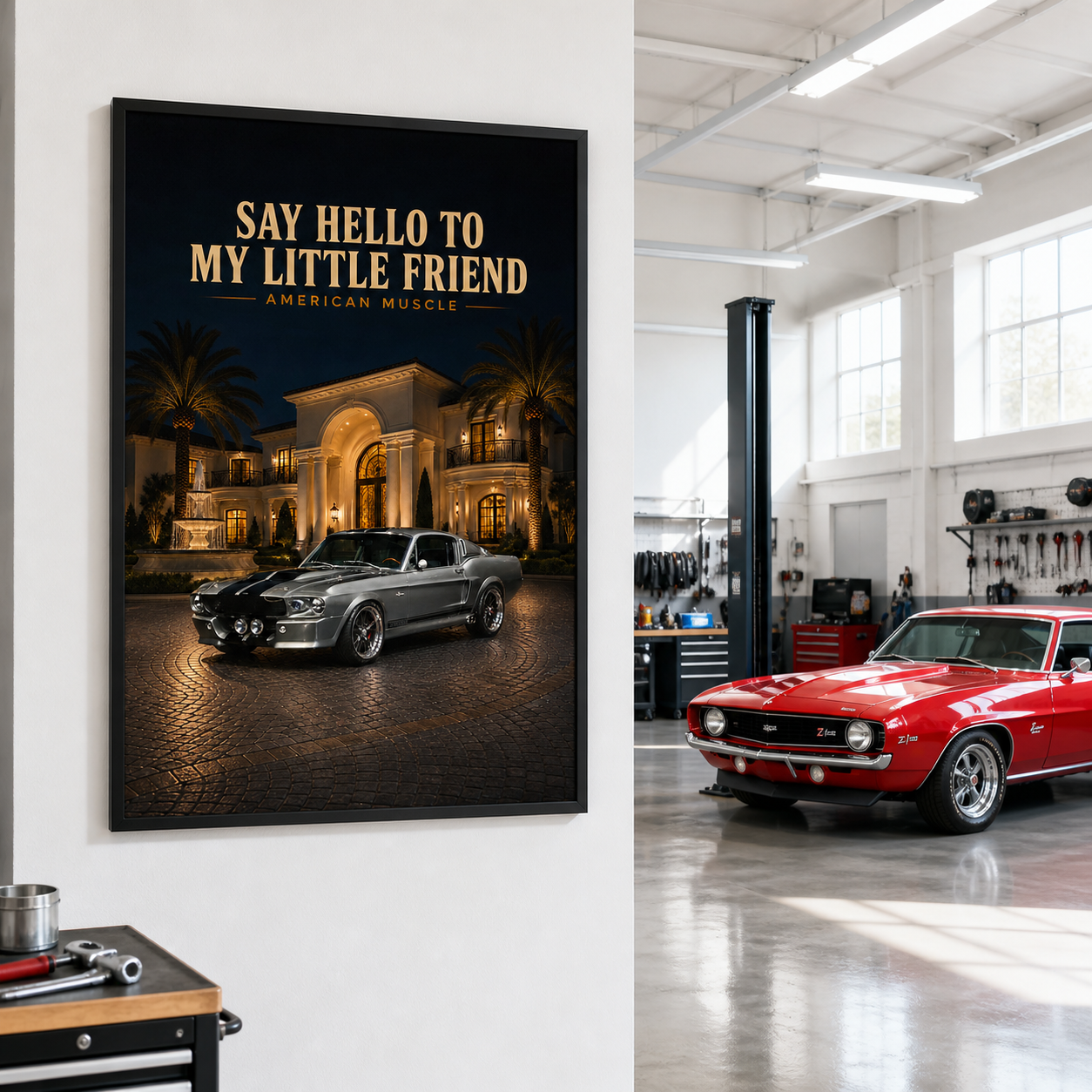 say hello black frame mockup say hello black frame mockup
