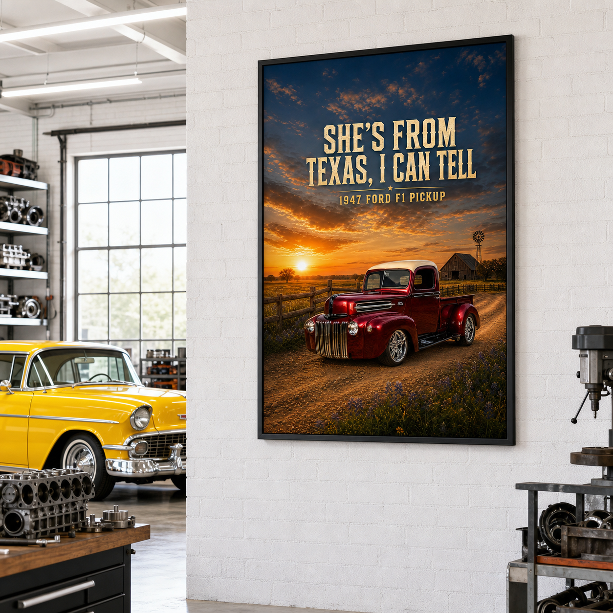 shes from texas black frame mockup shes from texas black frame mockup